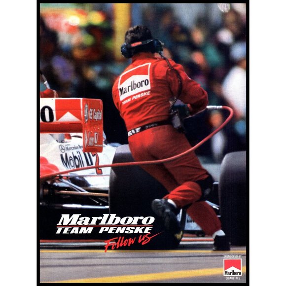 1995 Marlboro Cigarettes Team Penske Indy Car Racing 2 Page Vintage Print Ad Art - Picture 3 of 3